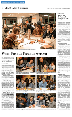 Bericht der Schaffhauser Nachrichten vom 14.