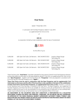 Final Terms - UBS