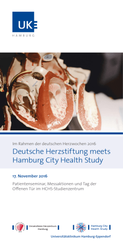 Deutsche Herzstiftung meets Hamburg City Health Study