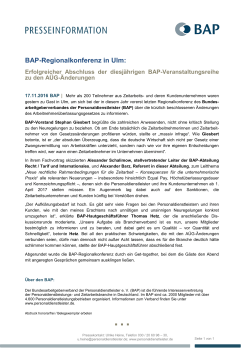 BAP-Regionalkonferenz in Ulm: