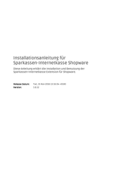 Installationsanleitung f&uuml;r Sparkassen-Internetkasse