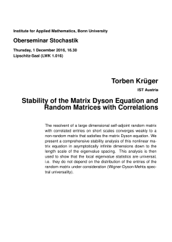 Torben Krüger Stability of the Matrix Dyson Equation and Random