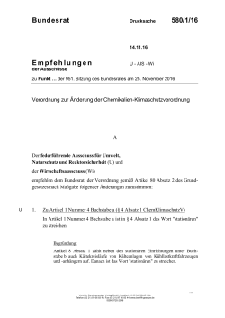 Bundesrat 580/1/16 Empfehlungen - Umwelt