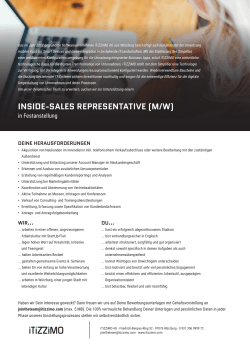 inside-sales representative (m/w)