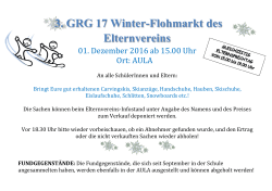 3. GRG 17 Winter-Flohmarkt des Elternvereins