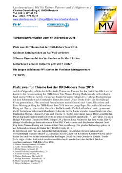 Platz zwei für Thieme bei der DKB-Riders Tour 2016