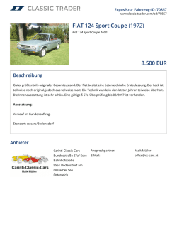 FIAT 124 Sport Coupe (1972) 8.500 EUR