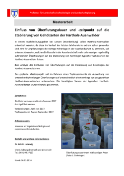 Einfluss von &Uuml;berflutungsdauer und