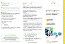 Grundlagenkurs Emulsions- technologie am Beispiel von