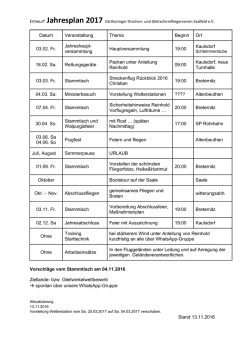 Jahresplan 2017 - Ostth&uuml;ringer Drachen