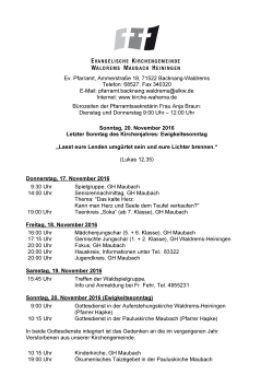 Sonntag 20. November 2016 - Waldrems-Maubach