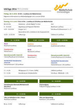 InfoTage 2016 PROGRAMM - Integrative Waldorfschule