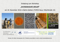 Einladung zum Workshop - ArchäometrieNetzwerk Berlin
