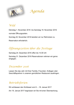 Agenda - Restaurant Schlüssel Hägendorf