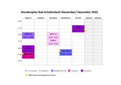 Stundenplan Bad Schallerbach November/ Dezember