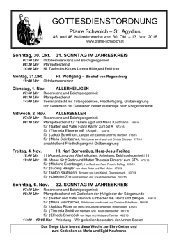 gottesdienstordnung