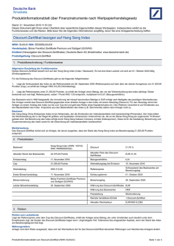 Produktinformationsblatt - Deutsche Bank - X