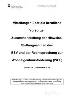 Anzeigen - Bundesamt für Sozialversicherungen (BSV)