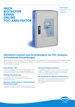 HACH BIOTECTOR B3500c ONLINE TOC
