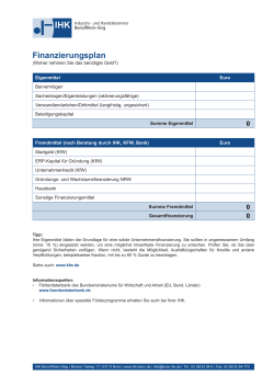 Finanzierungsplan - IHK Bonn/Rhein-Sieg