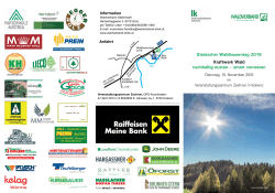 Steirischer Waldbauerntag 2016 Kraftwerk Wald nachhaltig nutzen