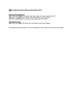 dtv Programm-Informationen November 2016