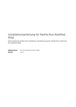 Installationsanleitung f&uuml;r PayPal Plus Modified Shop