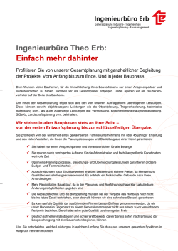 Ihre Vorteile - Ingenieurb&uuml;ro Theo Erb Friesenheim