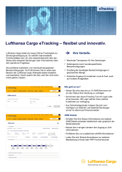 Lufthansa Cargo eTracking – flexibel und innovativ.