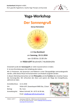 19.11.2016, Yoga-Workshop - Der Sonnengruß mit Eva Bomhard