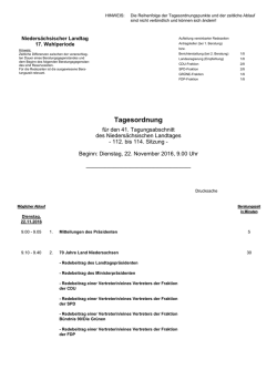 Die Tagesordnung im Detail