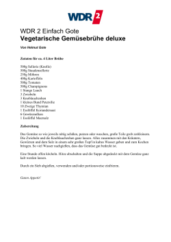WDR 2 Einfach Gote - Vegetarische Brühe deluxe