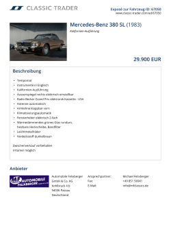 Mercedes-Benz 380 SL (1983) 29.900 EUR