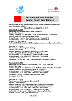 Wandern mit dem RVV im November und Dezember