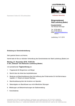 Einladung mit Tagesordnung zur öffentlichen
