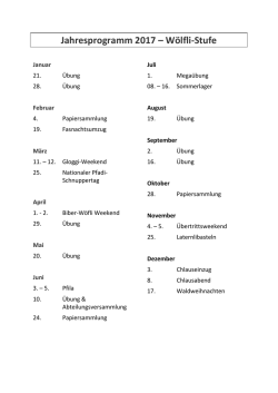 Jahresprogramm 2017 &ndash; W&ouml;lfli