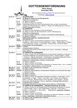 Gottesdienstordnung Axams November 2016