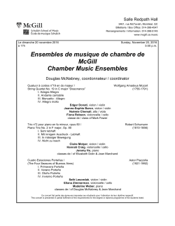 Ensembles de musique de chambre de McGill Chamber Music