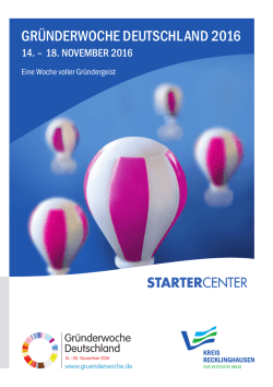 Gründerwoche Deutschland 2016