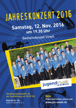 jahreskonzert 2016 - Jugendmusik Uzwil