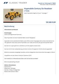 Hupmobile Century Six Roadster (1928) 59.500 EUR