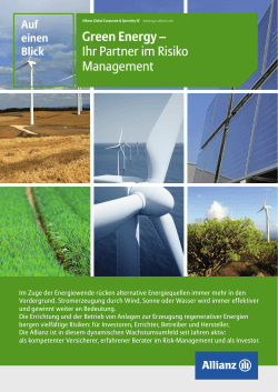 AGCS Green Energy Risikomanagement