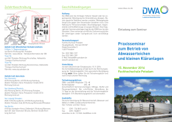 Praxisseminar zum Betrieb von Abwasserteichen und kleinen