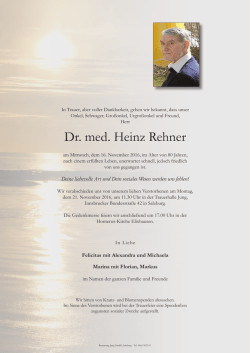 Dr. med. Heinz Rehner - Bestattung Jung, Salzburg