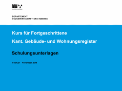 Kurs für Fortgeschrittene Kant. Gebäude