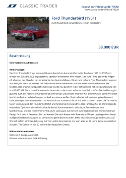 Ford Thunderbird (1961) 38.000 EUR