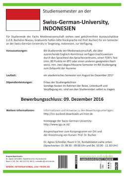 Swiss-German-University, INDONESIEN