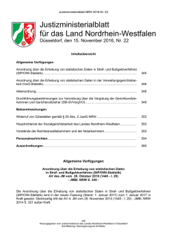 Justizministerialblatt für das Land Nordrhein-Westfalen - NRW