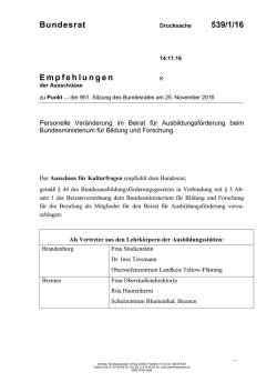 BR 539/1/16 Ausschussempfehlung