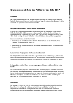 Grunds&auml;tze und Ziele der Politik f&uuml;r das Jahr 2017